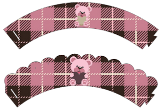 Lovely Girl Bear: Free Printable Wrappers and Toppers for Cupcakes.