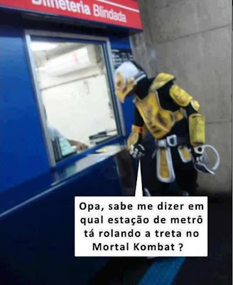 Opa, sabe me dizer em qual estação de metrô tá rolando treta no Mortal Kombat?