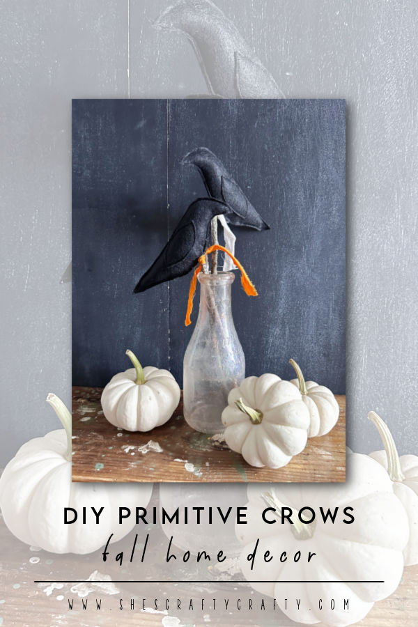 Pinterest Pin for Handmade Primitive Crows.