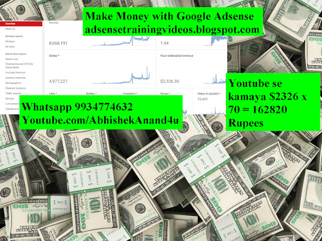 Youtube se kamaya 162820 Rupees 30 March 2019 | Youtube income proof 30 March 2019 | Ghar se paise kaise kamaye | ghar se income kaise kare | homebased work