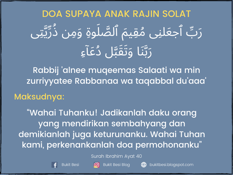 doa supaya anak rajin solat