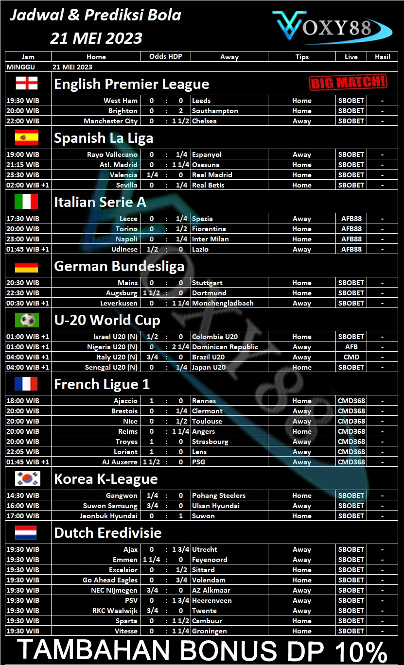 Jadwal bola hari ini