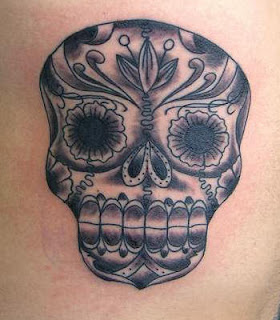 Ancient Death Mask Tattoo Design