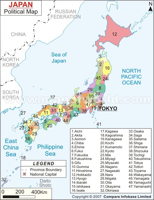 a map of china and japan. of Japan,china,North Korea