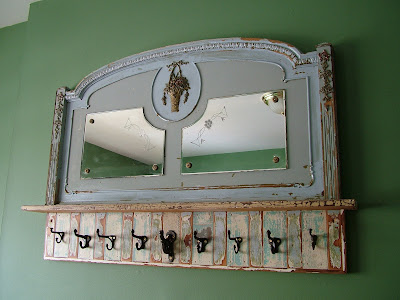 Vintage Cast Iron Beds on Painted Antique Cast Iron Hooks On Old Beadboard Complete The Piece
