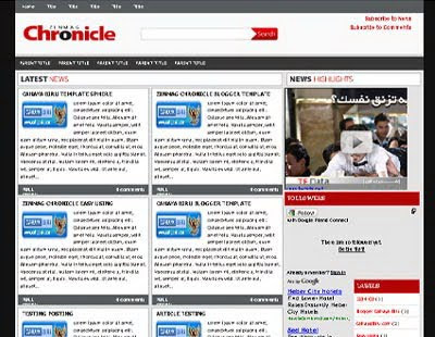 Zinmag Chronicle Blogger Template