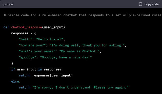 Rule-based Chatbot example Code