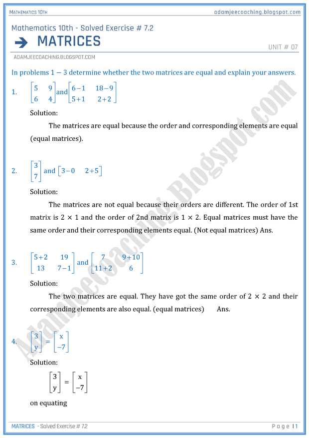 matrices-exercise-7-2-mathematics-10th