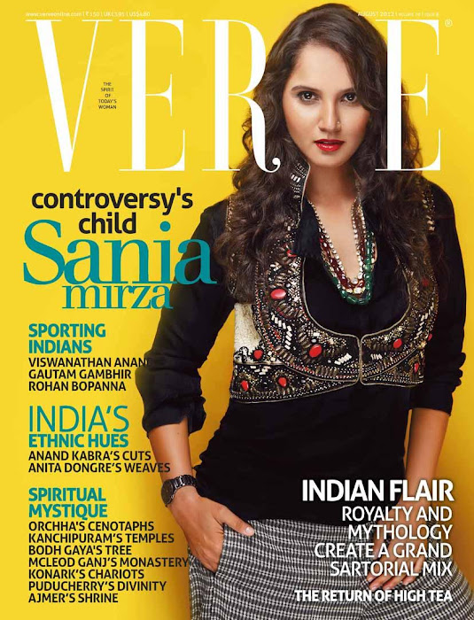 sania mirza’s verve magazine august 2012 . photo gallery