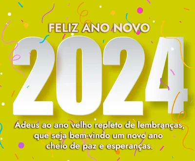 Mensagens Para Whatsapp Feliz Ano Novo 2024 Fundo Amarelo