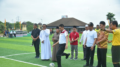 Polda bersama Jajaran TNI Lampung, gelar olahraga  turnamen mini soccer lintas agama Provinsi Lampung