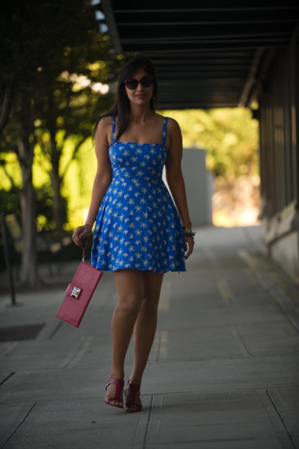 Blue dress, Indian fashion blogger, a short blue dress, Mrs India Seattle, Indian beauty