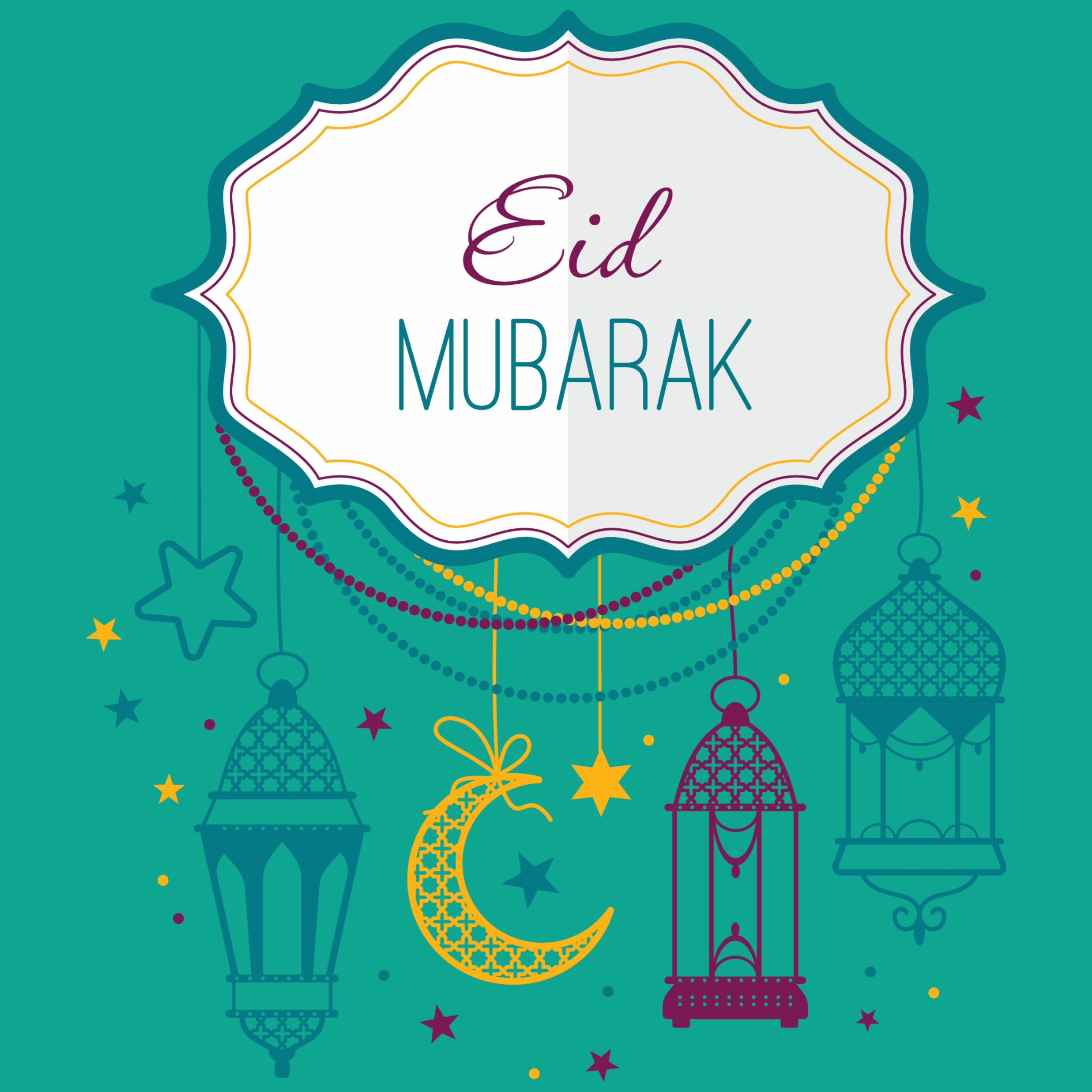 Eid Mubarak Islamic Green Wallpaper with Shining Moon Lantern Lamp and  Floral Ornaments Stock Vector  Illustration of arabic decorative  183394105