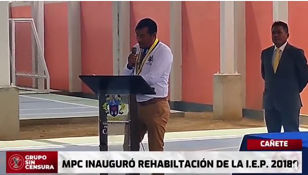 Cañete ALCALDE TONY ALCÁNTARA INAUGURÓ OBRA DE REHABILITACIÓN DEL COLEGIO "NUESTRA SEÑORA DE LA CONCEPCIÓN"