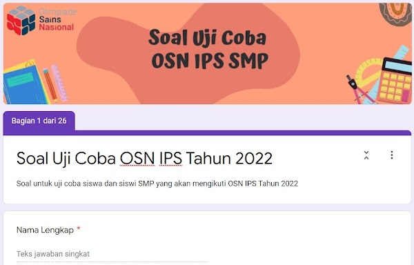 Soal Try Out OSN IPS Tahun 2022 