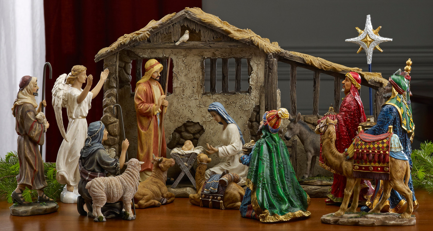 every christmas my mother would set out an old world nativity set on ...