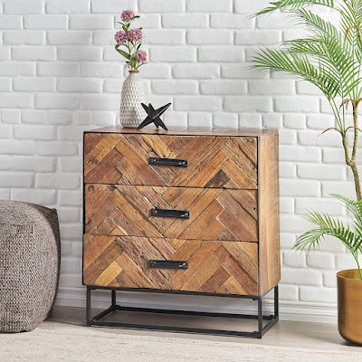 Three Drawers Natural Cabinet Design