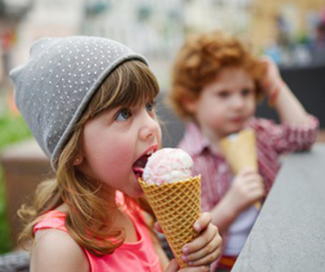 Girl Eating Ice Cream Image
