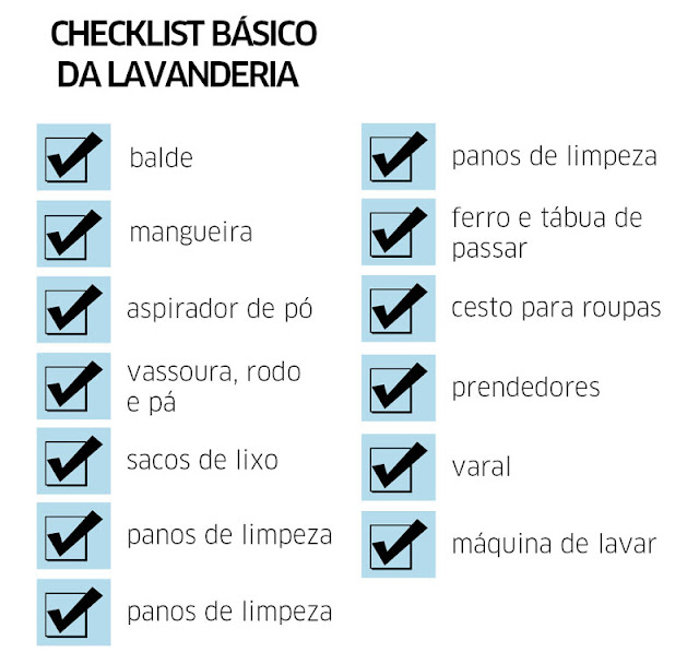 Checklist organização da lavanderia