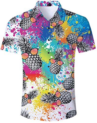 The Best 80s Retro Hawaiian Shirt 3d Pattern Funny Gray Pineapple Glass Print Tropical Summer - black hawaiian shirt roblox