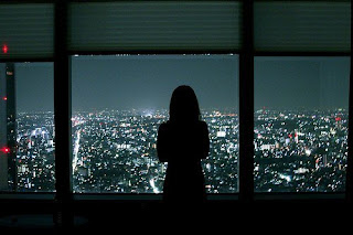 Lonely Girl Alone in Night