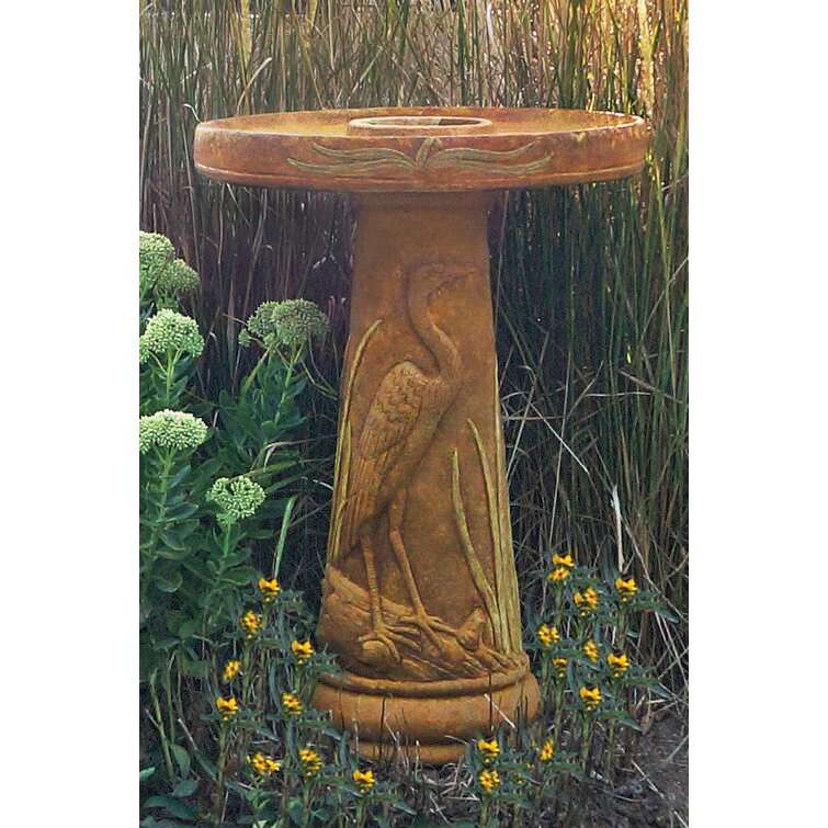 Wetland Egret Birdbath by Henri Studio-images