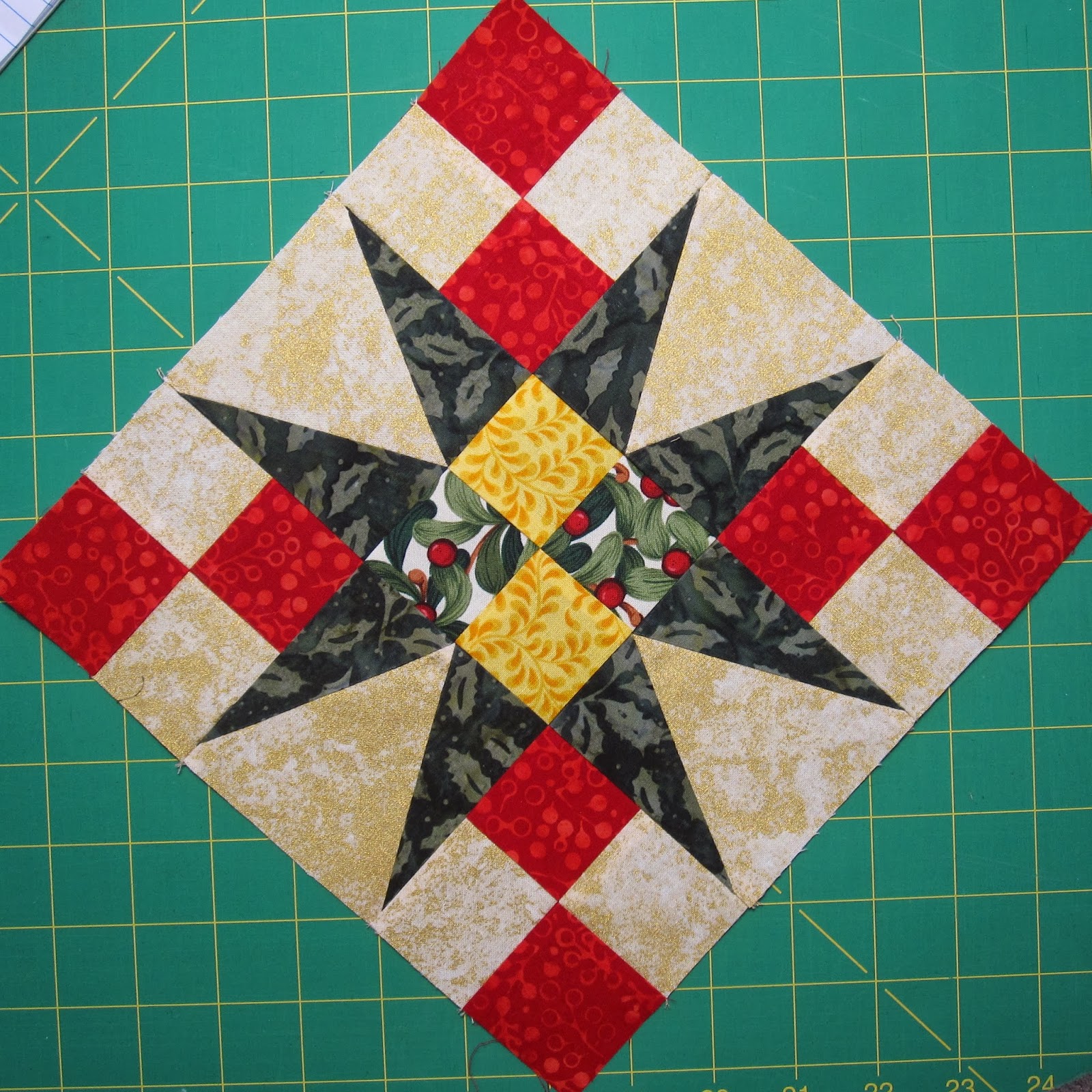 Rebecca Grace Quilting Jingle Bom Alternate Pieced Block 54 40 Or Fight