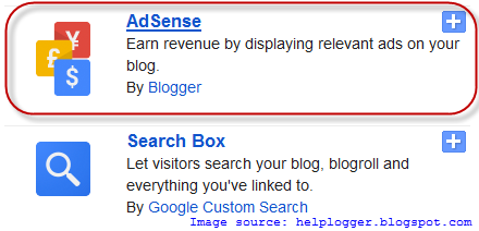 adsense gadget, blogger widgets