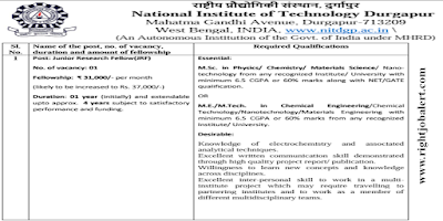Chemical Engineering,Chemical Technology,Nanotechnology and Materials Engineering Job Opportunities in NIT