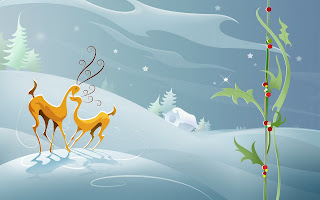 Reindeers Love Love Wallpaper