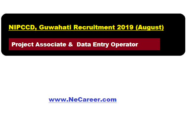 NIPCCD, Guwahati Recruitment 2019 (August) |  Project Associate &  Data Entry Operator Vacancy