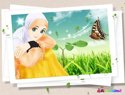 of Wallpaper Gambar Kartun Cewek Sholihah Berjilbab Ani