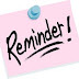 Three Important Reminders