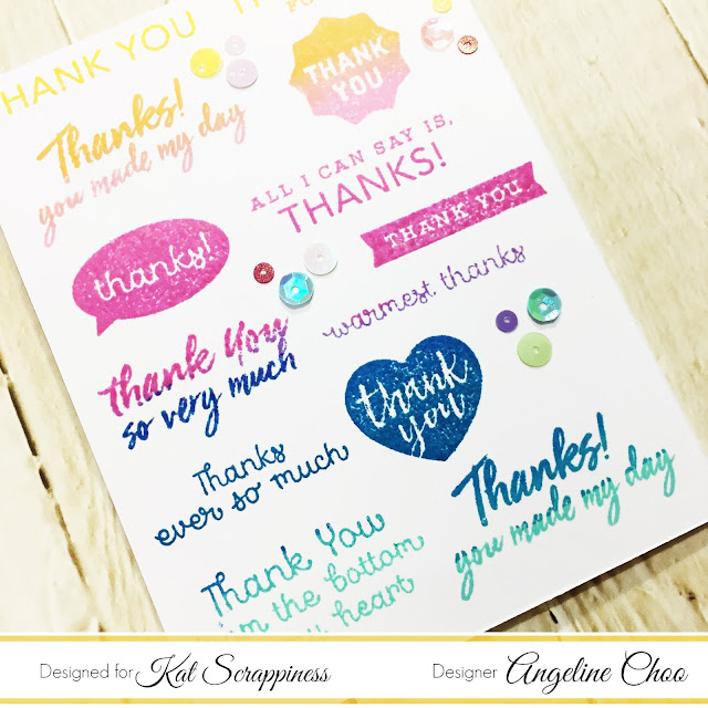 ScrappyScrappy: One layer Thank you Card with Kat Scrappiness #scrappyscrappy #katscrappiness #heroarts #card #cardmaking #papercraft #stamp #stamping #thankyoucard #altenew #altenewdyeink #katscrappinesssequins #sequins