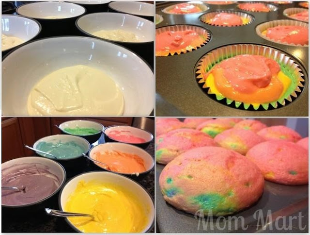 Make Rainbow Cupcakes