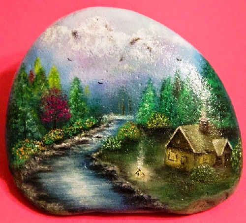 oil paintings on stone by Yana Khachikian