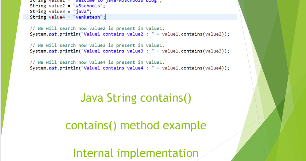String Contains() method in java with example - Internal Implementation ...