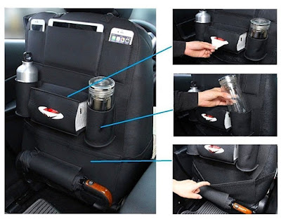 Backseat Car Organizer Holds Tablets, Drinks, Bottles, Tissues, Toys And Etc - Universal Use As Car Backseat Organizer For Kids.