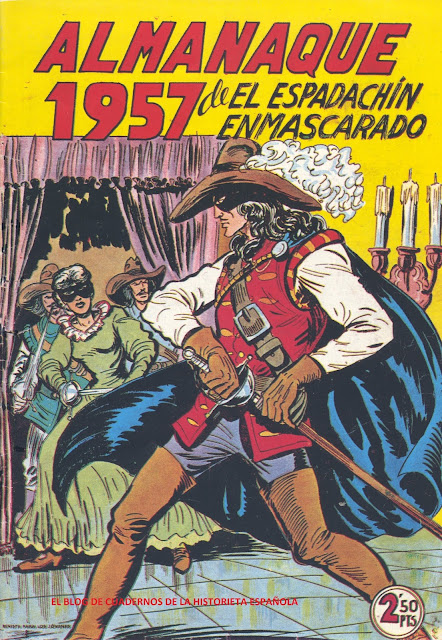 Portada Almanaque 1957 de El Espadachín Enmascarado