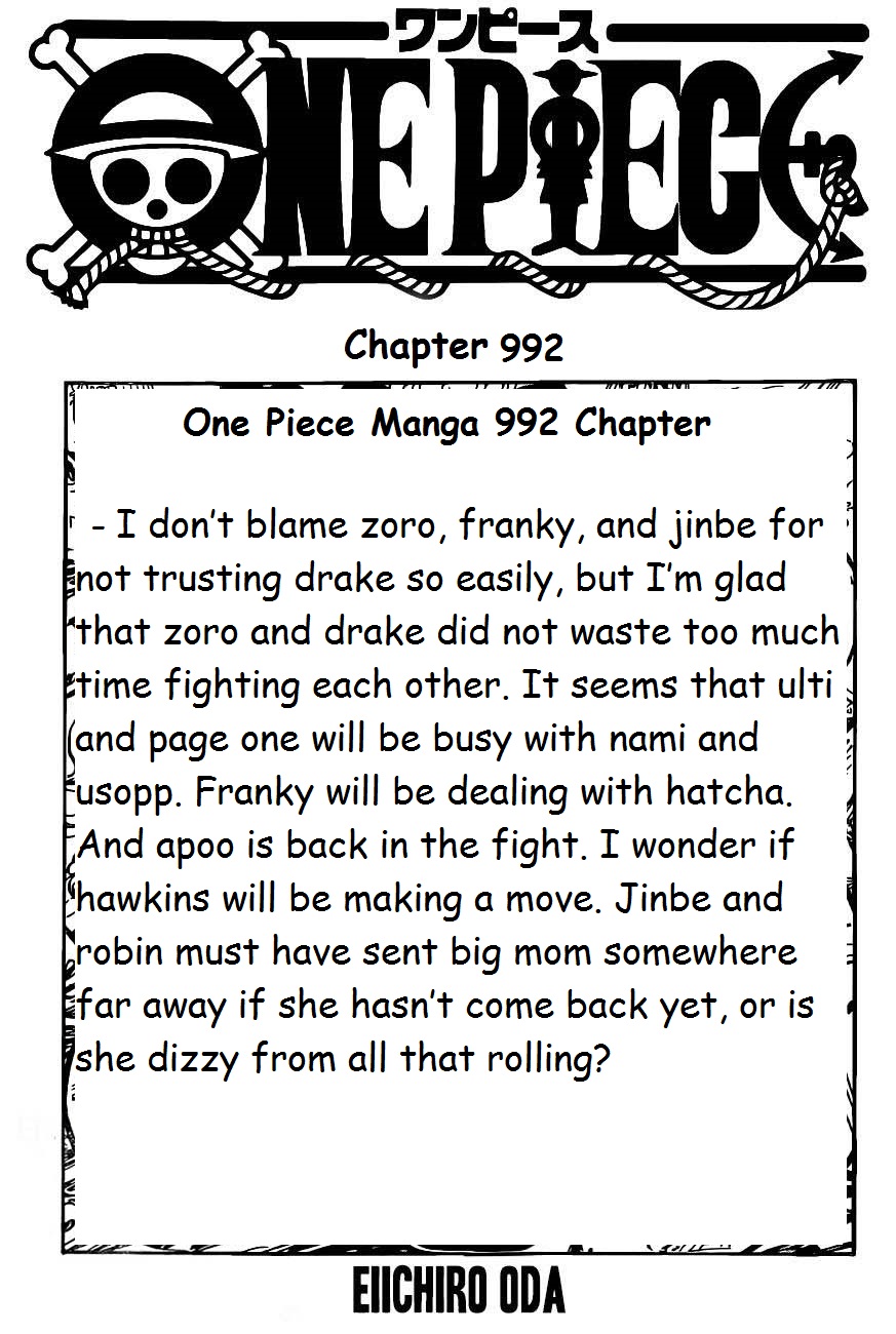 Anime Dreams One Piece Chapter 992 Read Manga Online