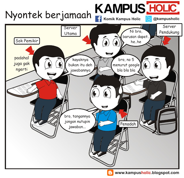 #182 Nyontek berjamaah, jangan di contoh.. ala komik kampus holic