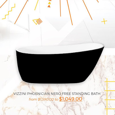 Vizzini Phoenician Nero Free Standing Bath - Renovation Kingdom