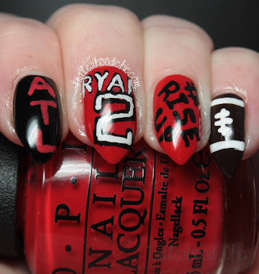 atlanta falcons matt ryan rise up freehand nail art