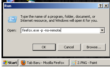 Menjalankan 2 Browser Mozilla