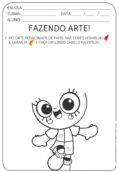 Atividade pronta - Livro infantil, fazendo arte