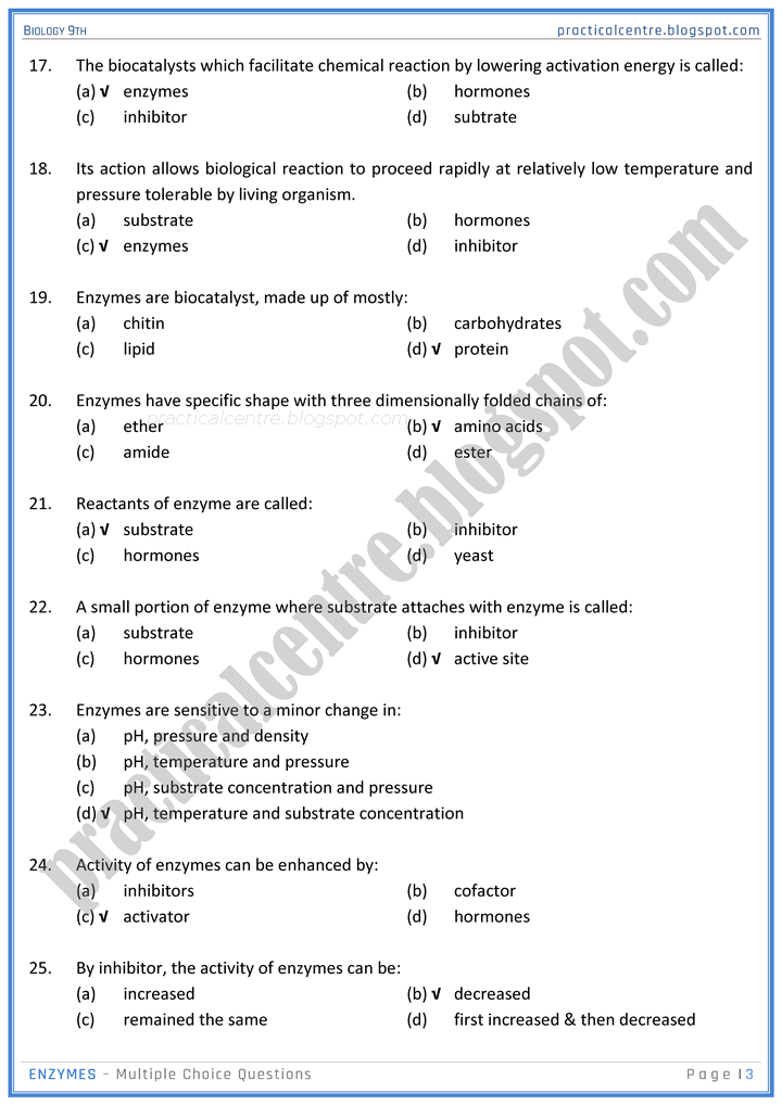 enzymes-mcqs-biology-9th-notes