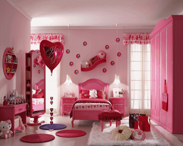 DORMITORIO HELLO KITTY EN DIA DE SAN VALENTIN via www.dormitorios.blogspot.com