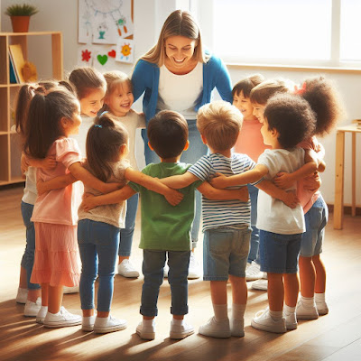 DINAMICA-UM-GAROTINHO-CHAMADO-AMOR CRIANÇAS EM SALA DE AULA COM A PROFESSORA SE ABRAÇANDO