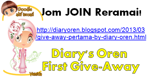 Give-Away Pertama By Diary Oren ! - Yumida