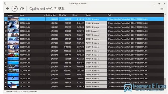 JPEGmicro : un petit logiciel gratuit pour réduire le poids de vos photos au format JPG